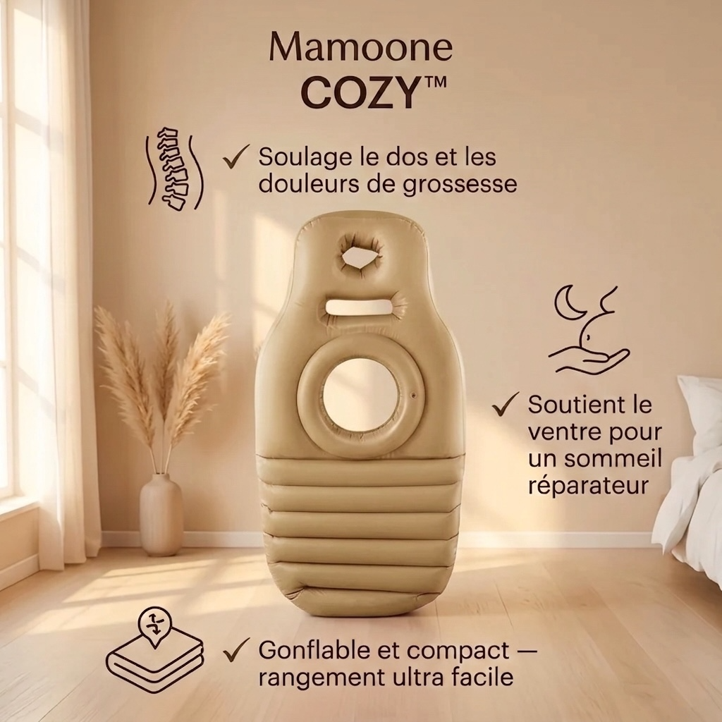 Matelas de Grossesse COZY™ — Dors sur le ventre sans comprimer bébé, dès cette nuit